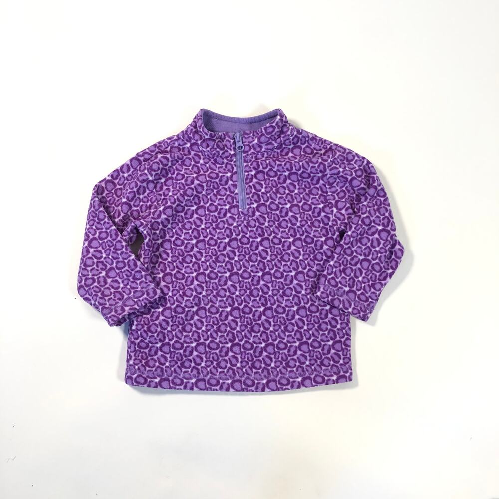 HANNA ANDERSSON GIRLS LEOPARD PRINT FLEECE SWEATER SIZE 3